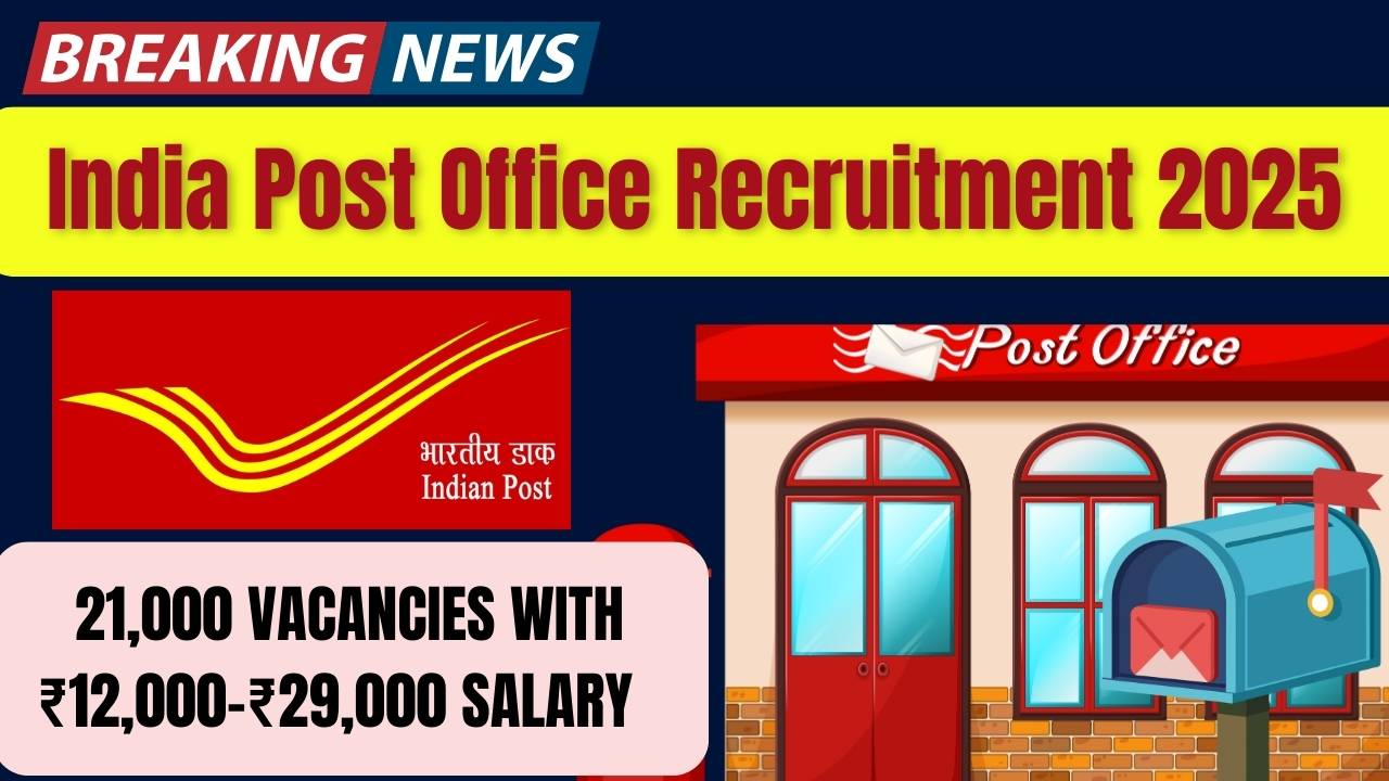 India Post Office Recruitment 2025 21,000 Vacancies with ₹12,000